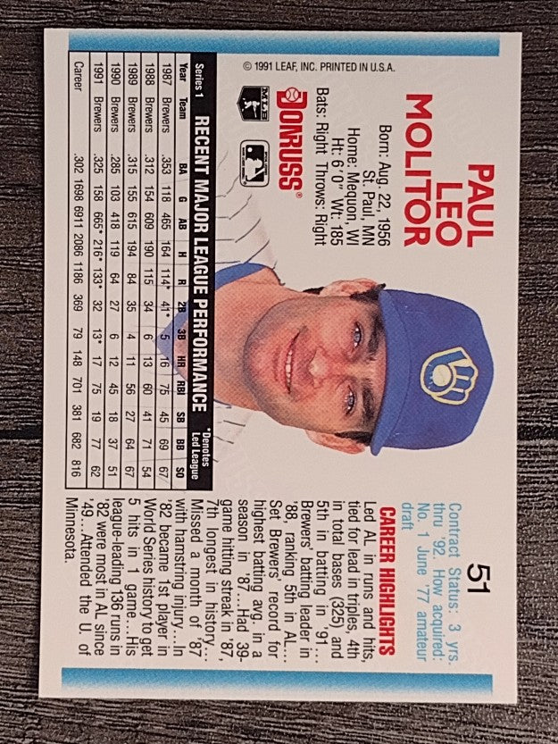1992 Donruss #51 Paul Molitor