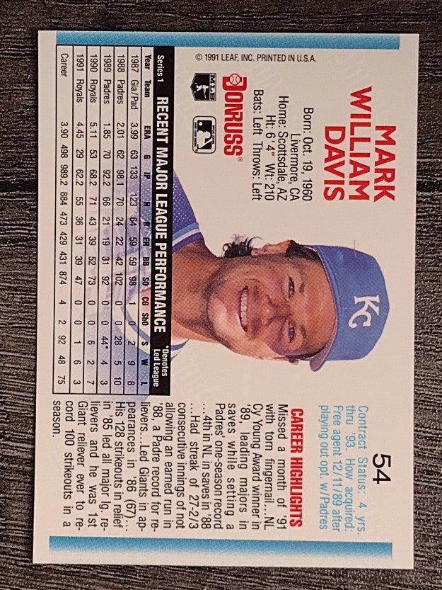 1992 Donruss #54 Mark Davis
