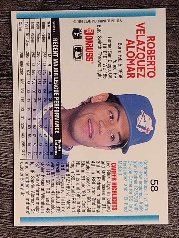 1992 Donruss #58 Roberto Alomar