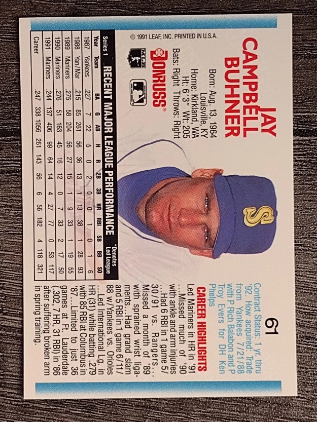 1992 Donruss #61 Jay Buhner
