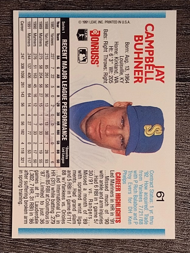1992 Donruss #61 Jay Buhner