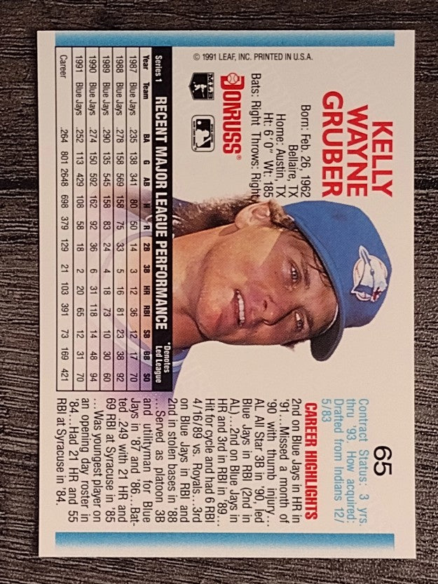 1992 Donruss #65 Kelly Gruber