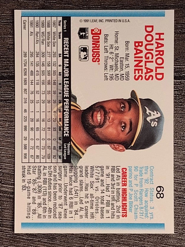 1992 Donruss #68 Harold Baines