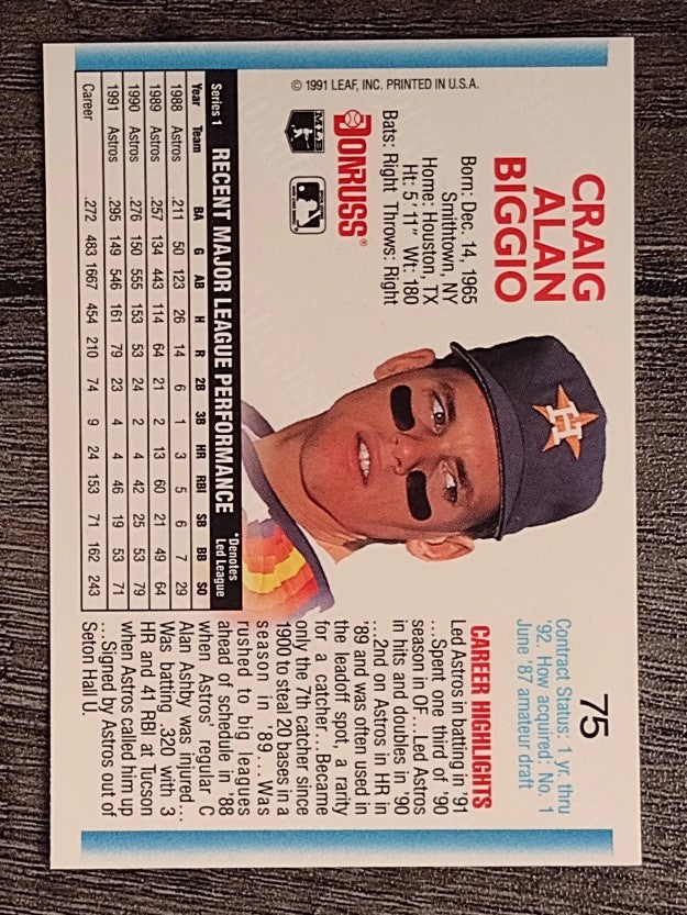 1992 Donruss #75 Craig Biggio