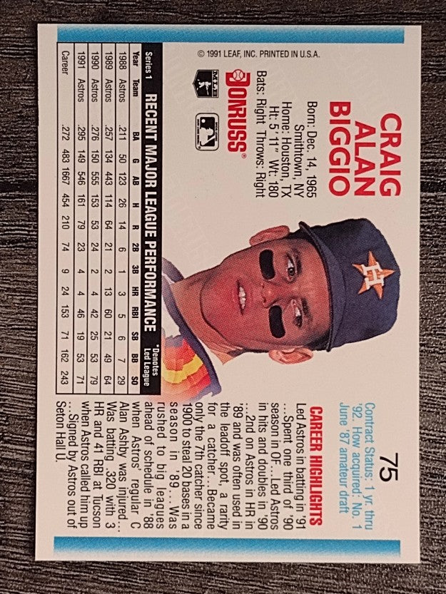 1992 Donruss #75 Craig Biggio