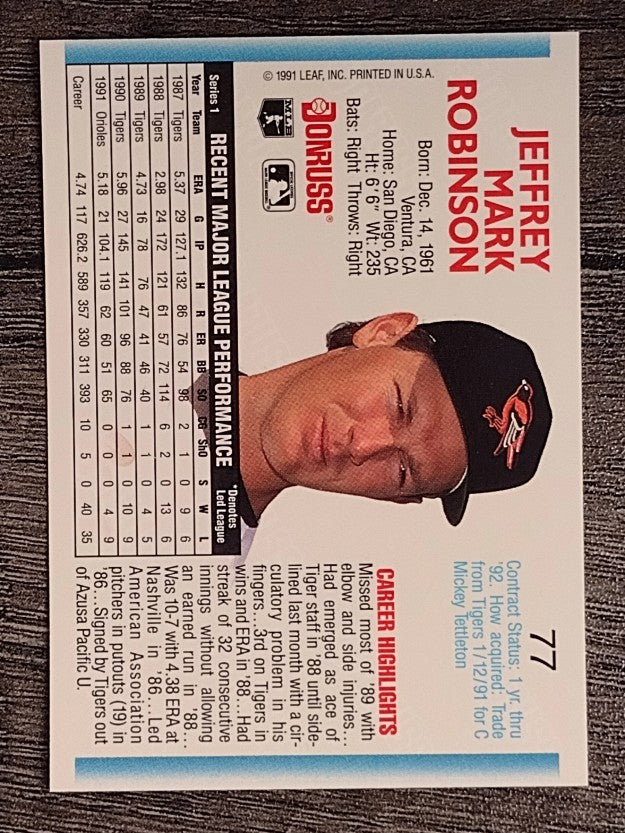 1992 Donruss #77 Jeff M. Robinson