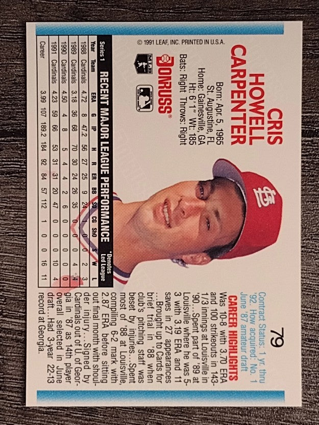 1992 Donruss #79 Cris Carpenter