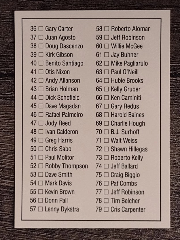 1992 Donruss #80 Checklist 1-79
