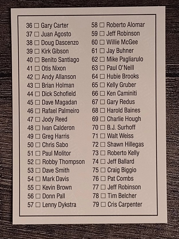 1992 Donruss #80 Checklist 1-79