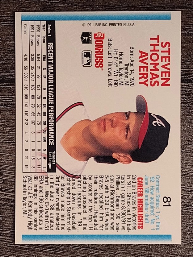 1992 Donruss #81 Steve Avery