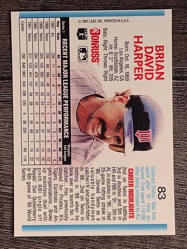 1992 Donruss #83 Brian Harper