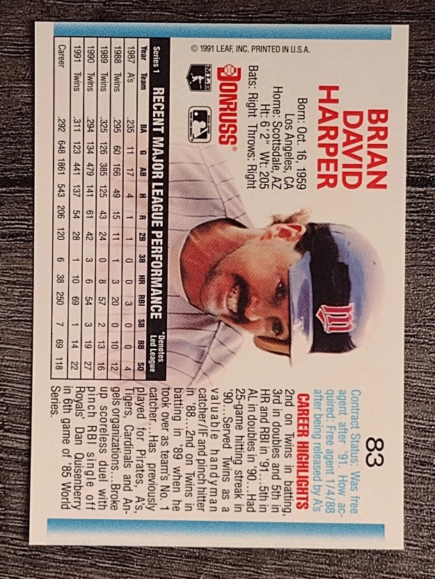1992 Donruss #83 Brian Harper