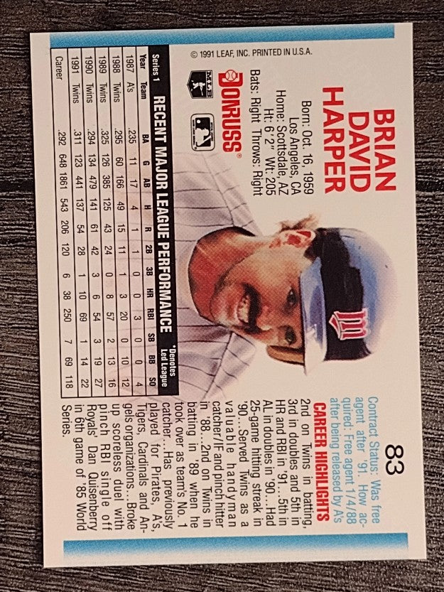 1992 Donruss #83 Brian Harper