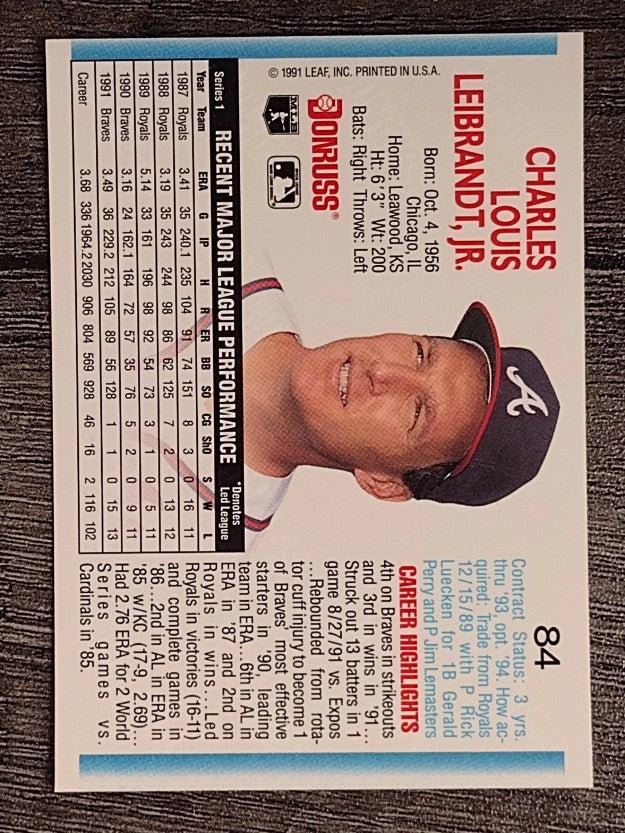 1992 Donruss #84 Charlie Leibrandt