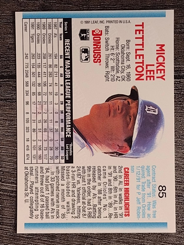1992 Donruss #85 Mickey Tettleton