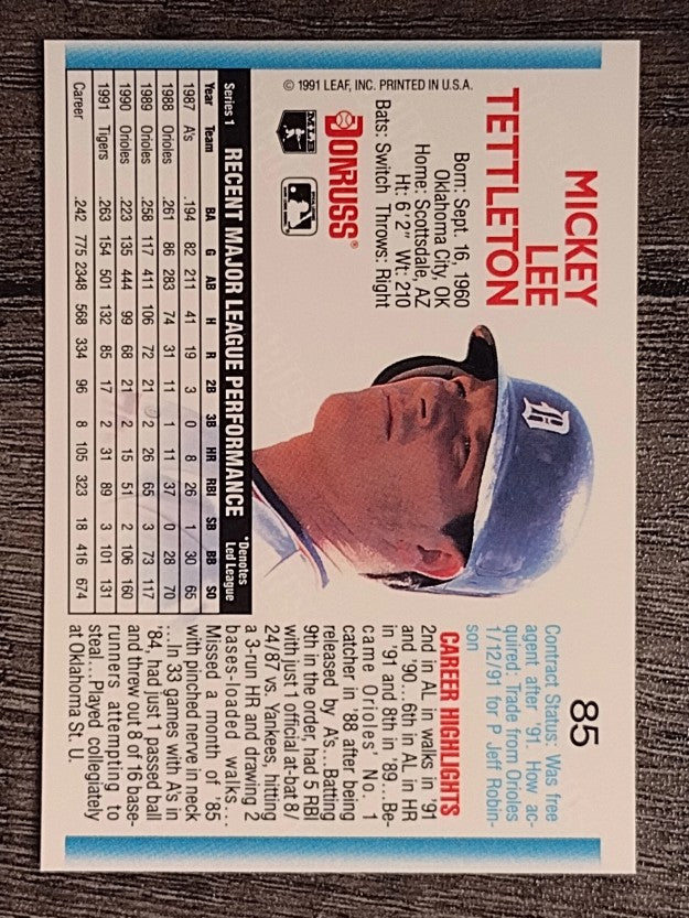 1992 Donruss #85 Mickey Tettleton