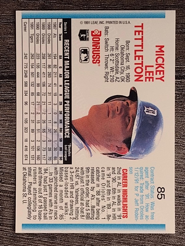 1992 Donruss #85 Mickey Tettleton