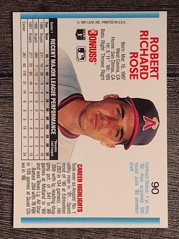 1992 Donruss #90 Bobby Rose