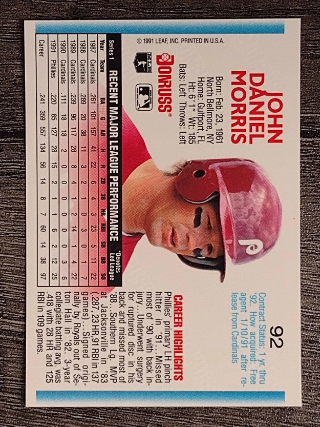 1992 Donruss #92 John Morris