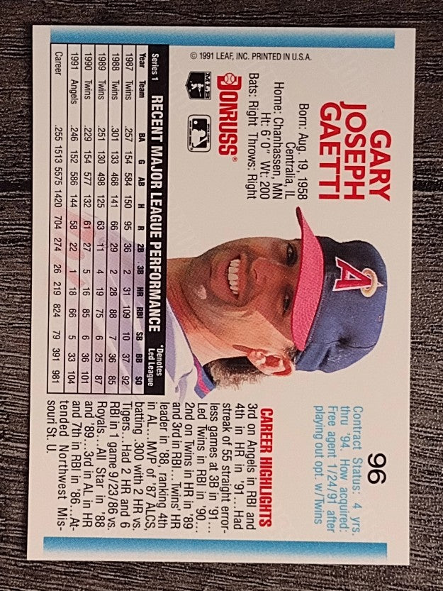 1992 Donruss #96 Gary Gaetti
