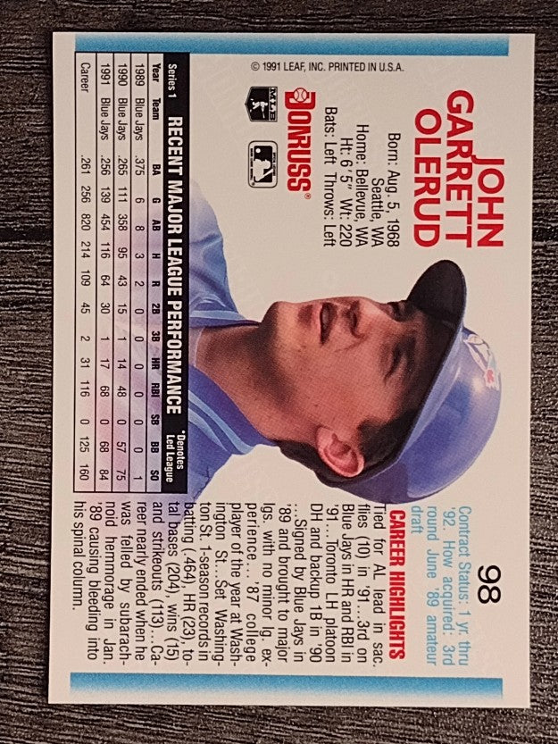 1992 Donruss #98 John Olerud