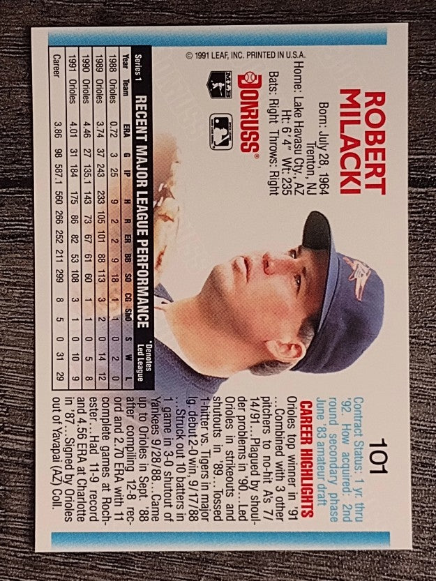 1992 Donruss #101 Bob Milacki