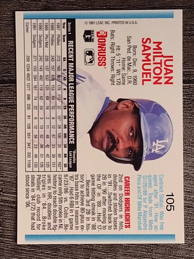 1992 Donruss #105 Juan Samuel