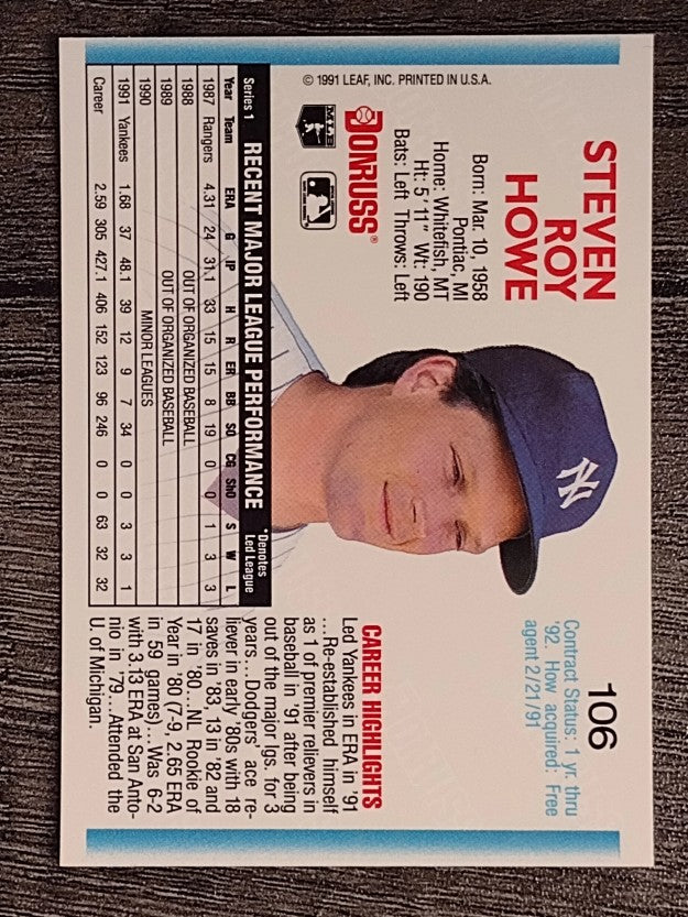 1992 Donruss #106 Steve Howe