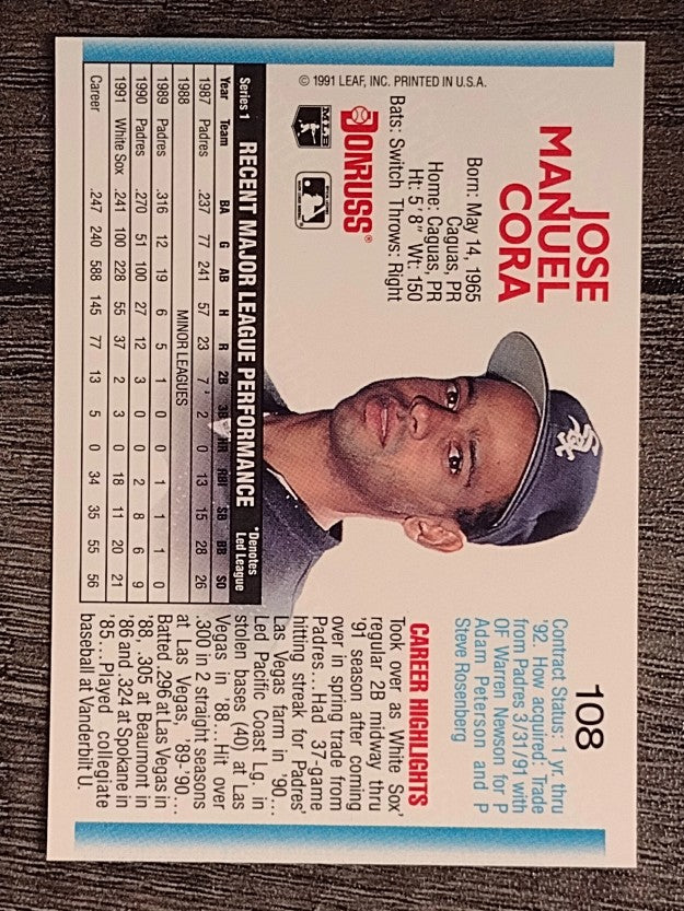 1992 Donruss #108 Joey Cora