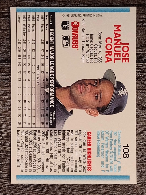 1992 Donruss #108 Joey Cora