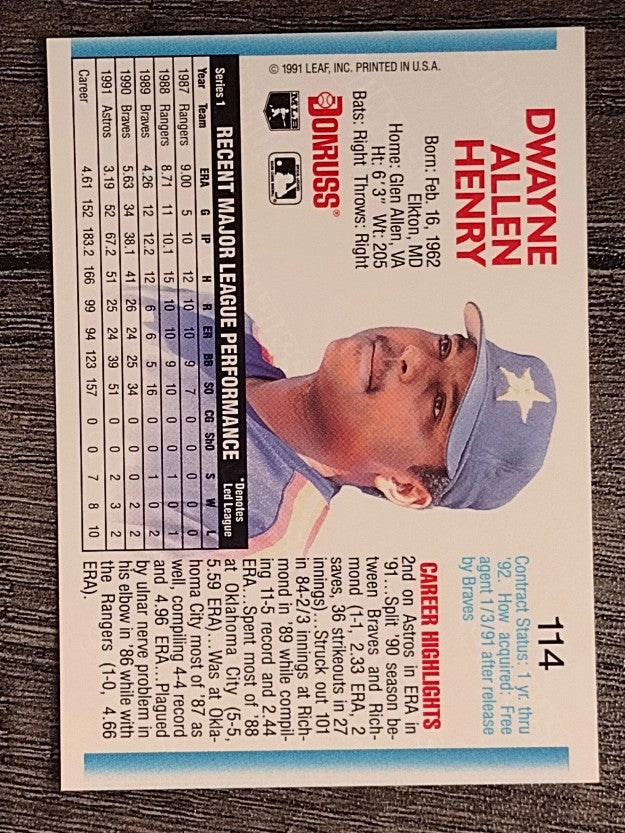 1992 Donruss #114 Dwayne Henry