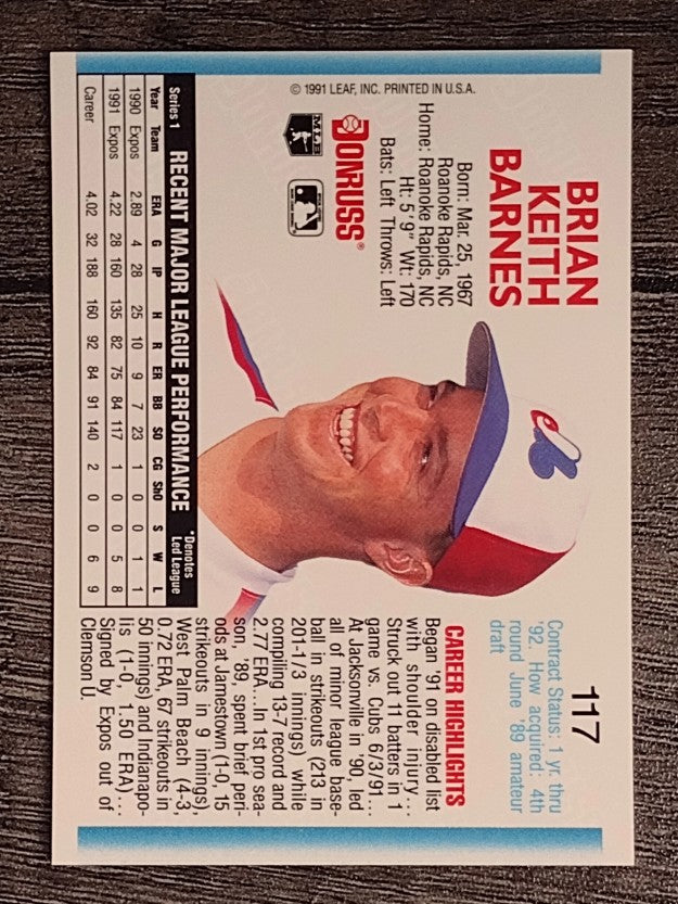 1992 Donruss #117 Brian Barnes