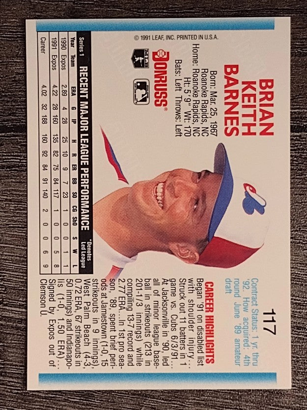 1992 Donruss #117 Brian Barnes