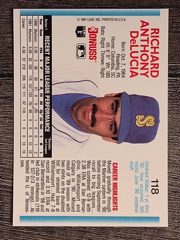 1992 Donruss #118 Rich DeLucia