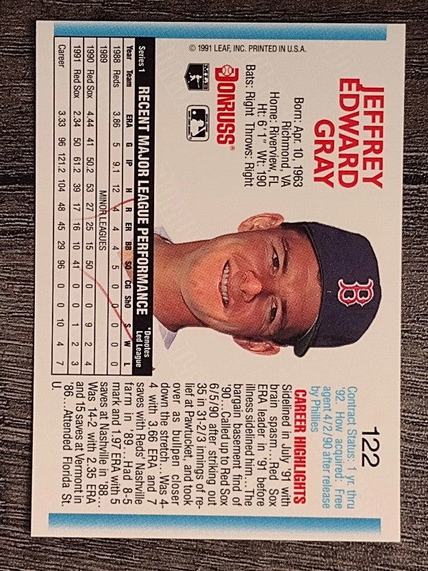 1992 Donruss #122 Jeff Gray
