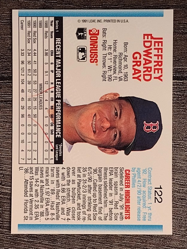 1992 Donruss #122 Jeff Gray