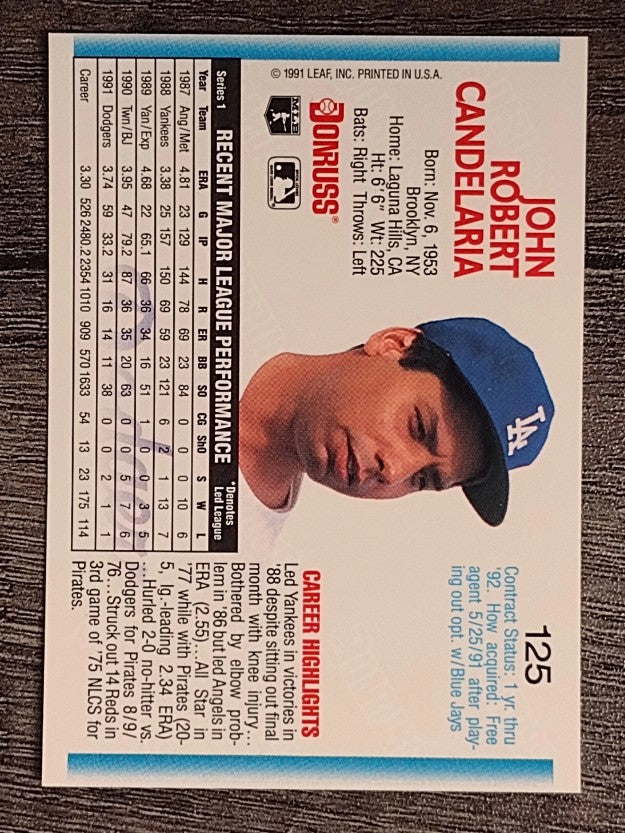 1992 Donruss #125 John Candelaria