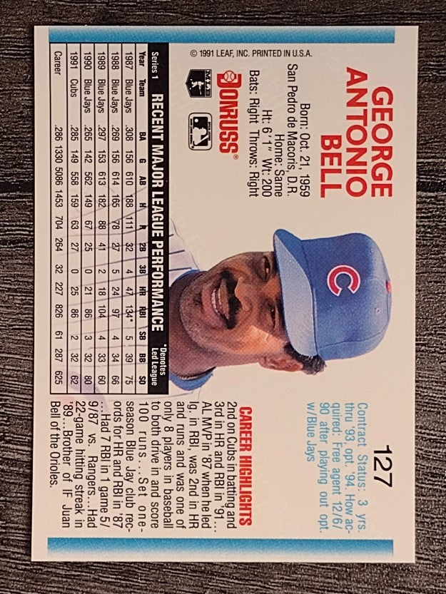 1992 Donruss #127 George Bell