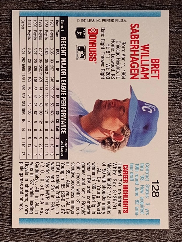 1992 Donruss #128 Bret Saberhagen