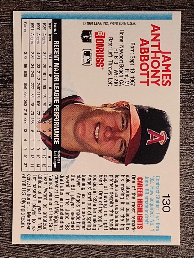 1992 Donruss #130 Jim Abbott