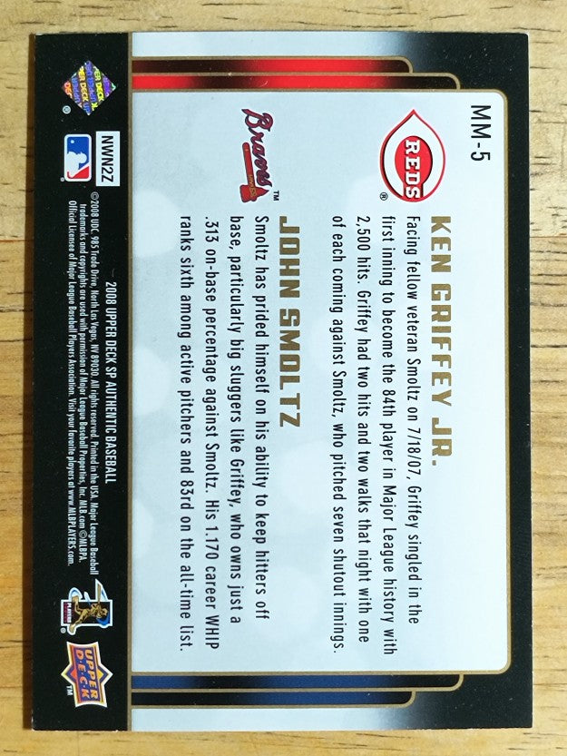 2008 SP Authentic Marquee Matchups #MM5 Ken Griffey Jr./John Smoltz