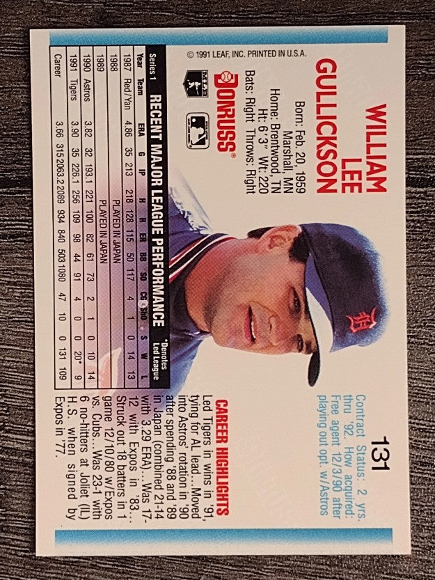 1992 Donruss #131 Bill Gullickson