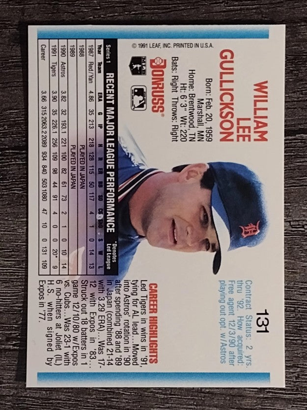 1992 Donruss #131 Bill Gullickson