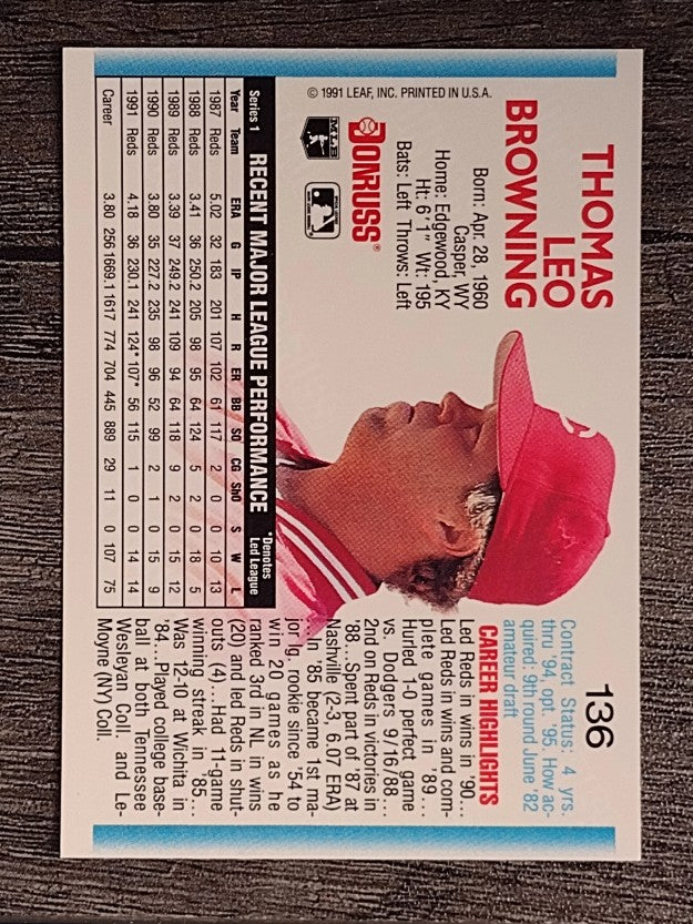 1992 Donruss #136 Tom Browning