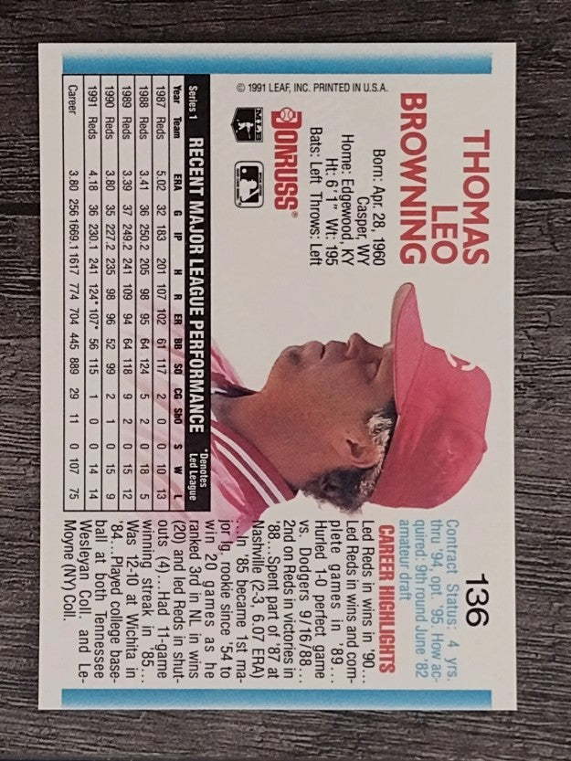 1992 Donruss #136 Tom Browning