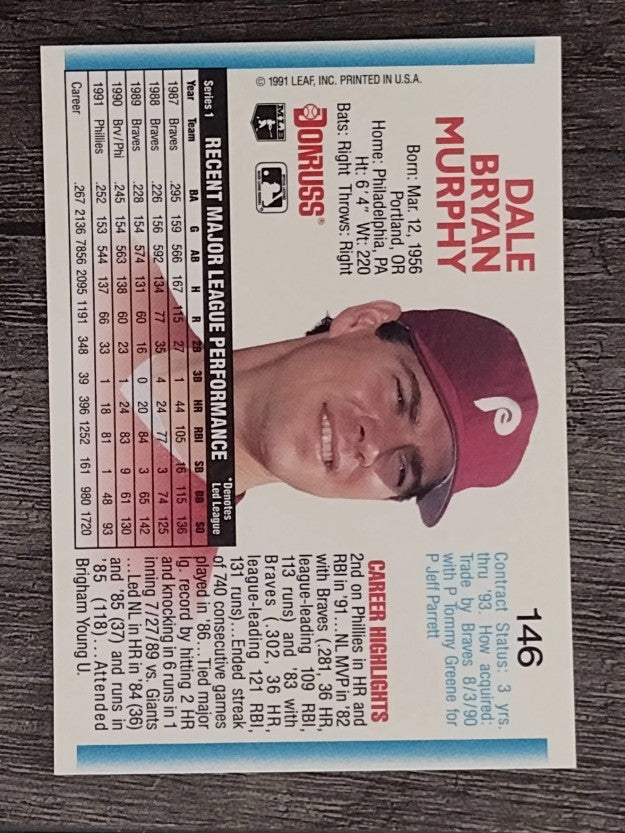 1992 Donruss #146 Dale Murphy