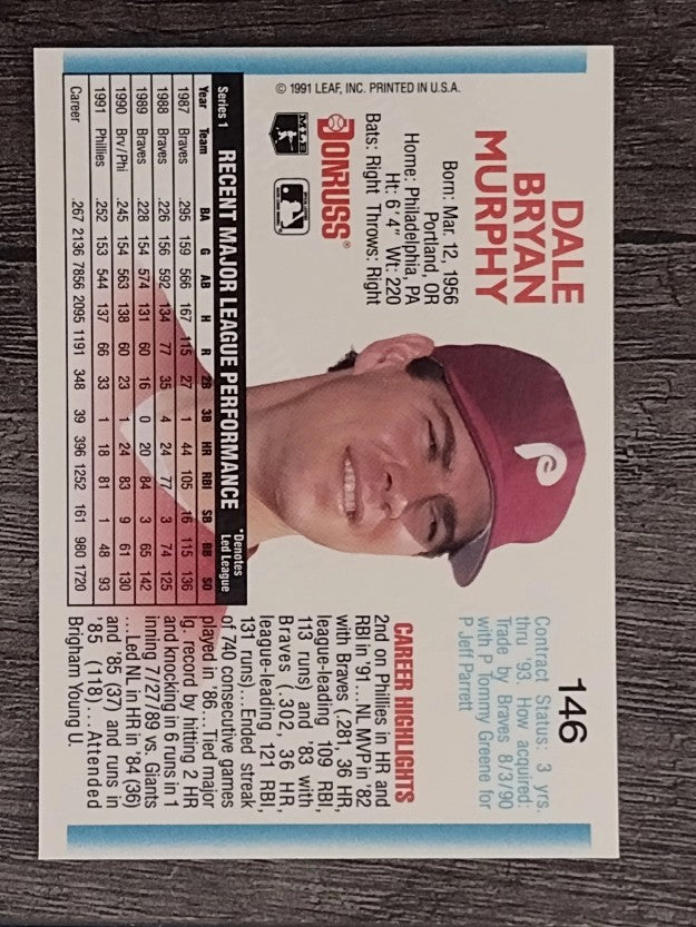 1992 Donruss #146 Dale Murphy