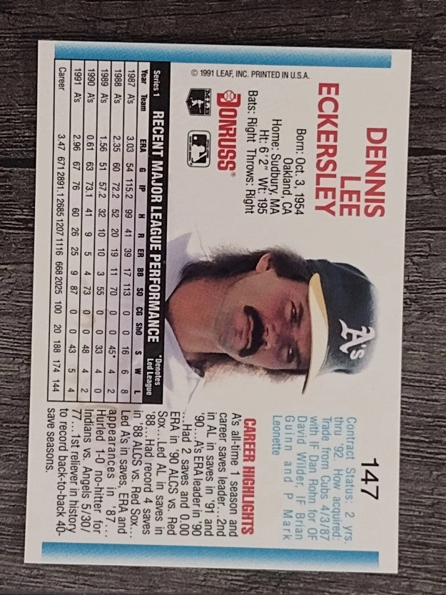 1992 Donruss #147 Dennis Eckersley