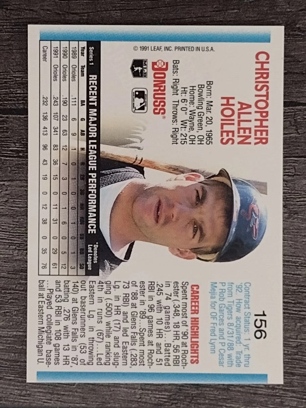 1992 Donruss #156 Chris Hoiles