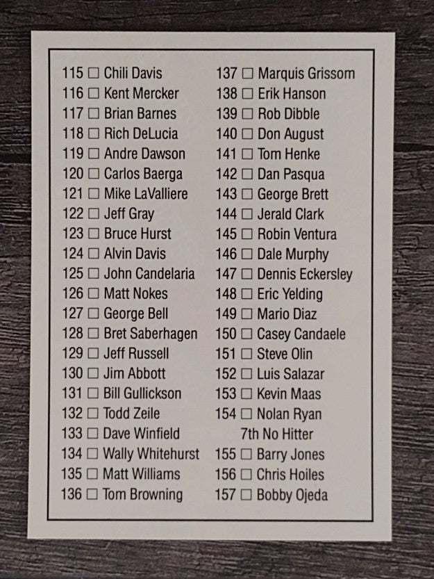 1992 Donruss #160 Checklist 80-157